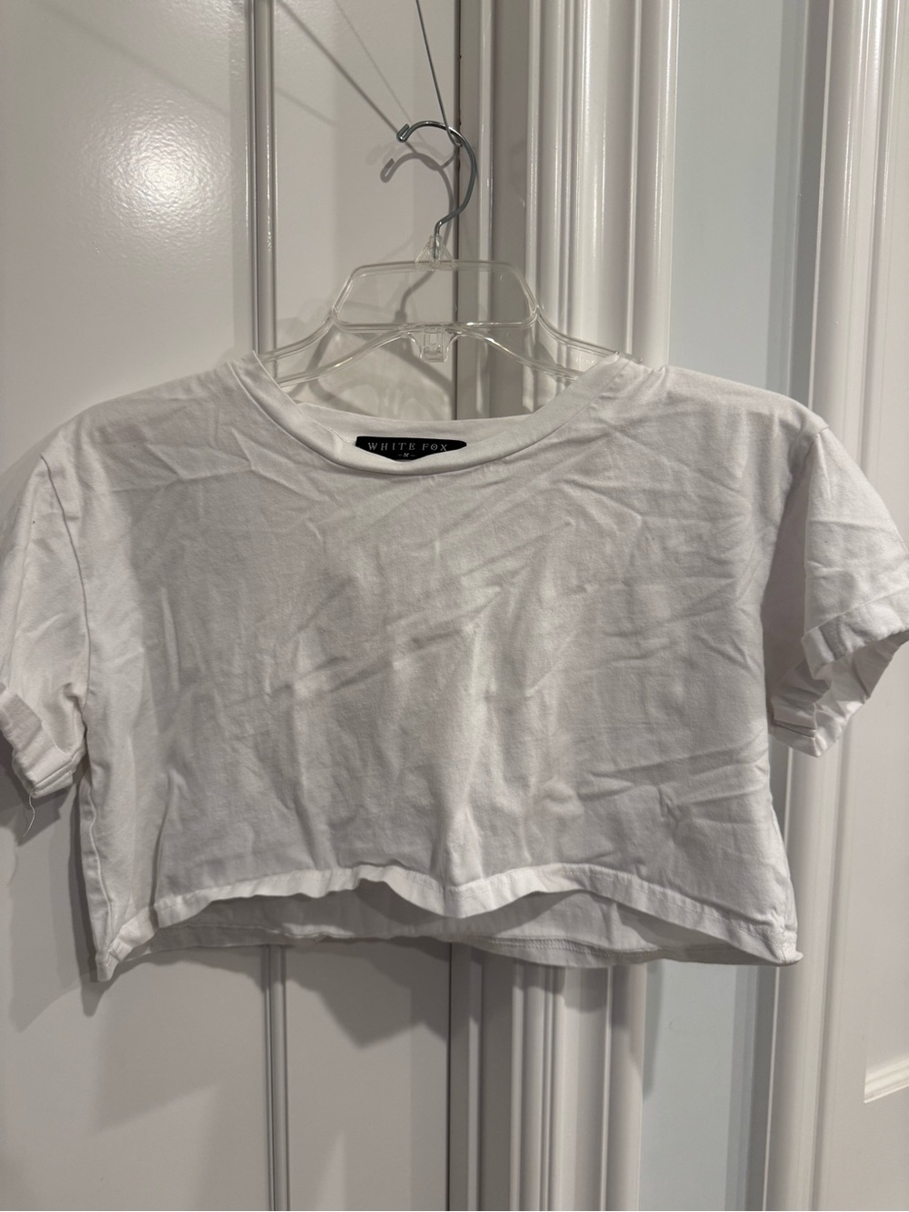 White Fox Boutique White Cropped Crew Tee